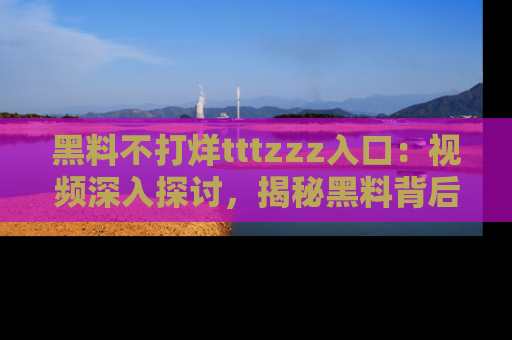 黑料不打烊tttzzz入口：视频深入探讨，揭秘黑料背后的人和事