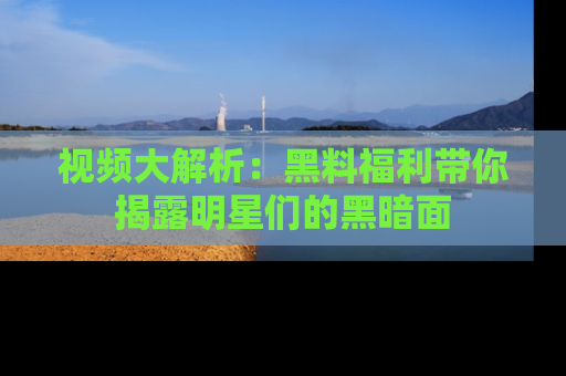 视频大解析：黑料福利带你揭露明星们的黑暗面